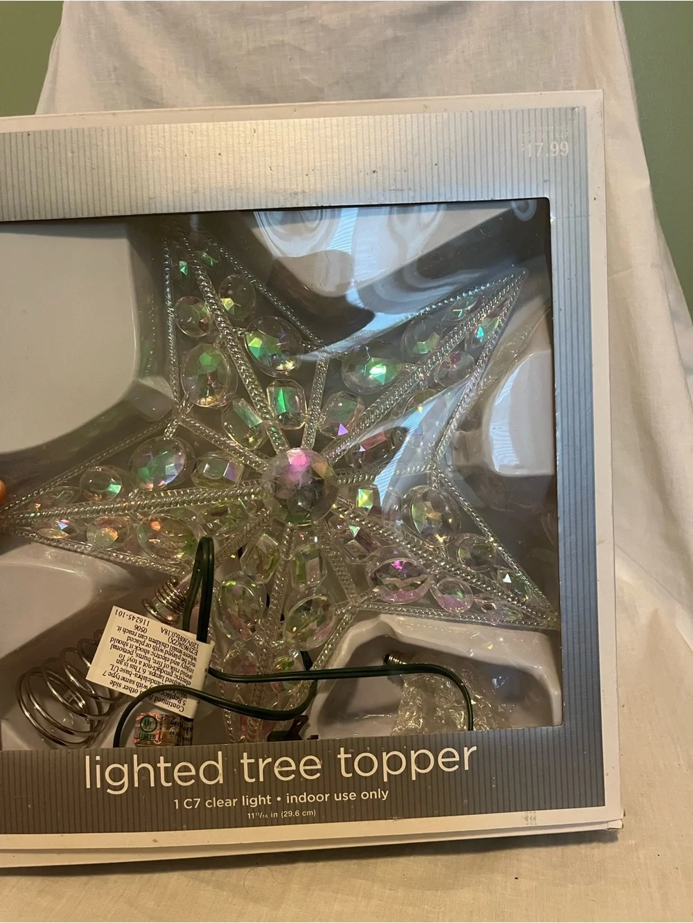 Iridescent Lighted Star Tree Topper